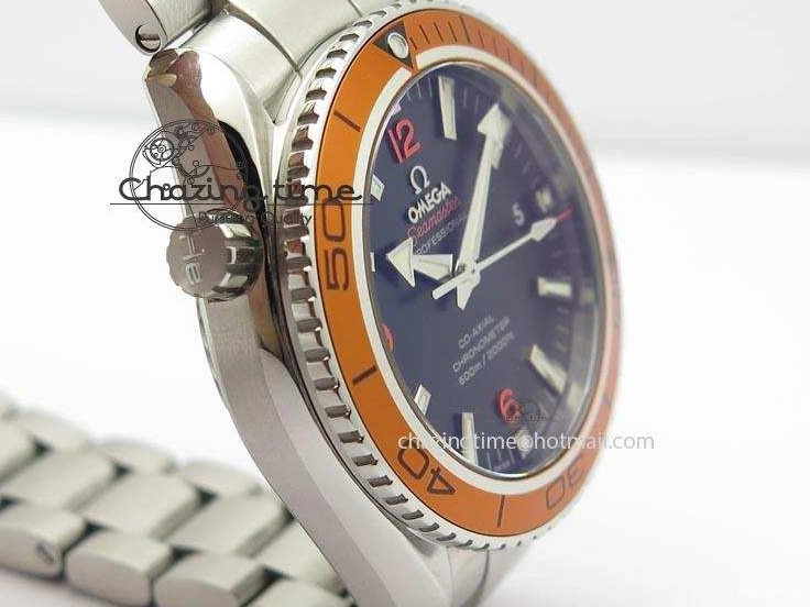 0820 FlexibleFit Planet Ocean SS Bp Maker 45mm Orange Bezel On SS Bracelet A 8216